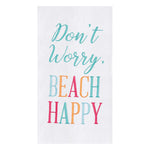 Beach Happy Embroidered Flour Sack Towel