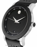 Movado Mens Museum Sport Watch - Black Museum Dial - Black Rubber Strap