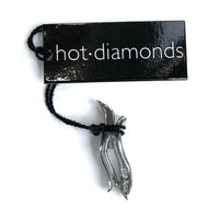 HOT DIAMONDS Sterling Silver Ribbon Floating Diamond Pendant NWT MSRP $99