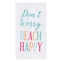 Beach Happy Embroidered Flour Sack Towel