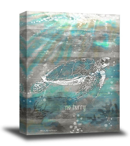 Patrick Reid O'Brien, 16" x 20" Gray Turtle Canvas Glicee Print