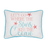 Stars Kiss The Ocean Embroidered Pillow