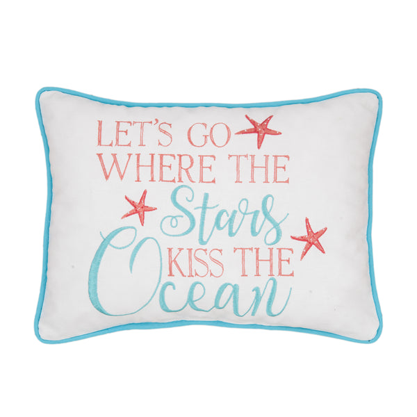 Stars Kiss The Ocean Embroidered Pillow