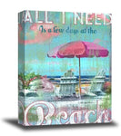 Patrick Reid O'Brien - 16" x 20" Pink Umbrella Beach Glicee Canvas Wrap