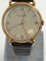 Vintage Pre-Owned Circa 1946 IWC Mens Watch - 18K Yellow Gold - Leather Strap