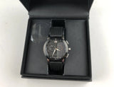 Movado Series 800 World Time Mens Strap Watch - Gray Dial with Black PVD Case