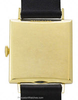 Pre-Owned Le Coultre 14K Yellow Gold Art Deco Style Dress Watch - Leather Strap