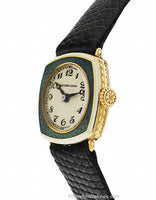 Pre-Owned Black Starr & Gorham 14K Gold Manual Wind Ladies Strap Watch