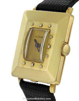 LeCoultre Pre-Owned Circa 1940s Watch - Rare 14K Yellow Gold Case - Leather