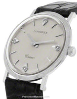 Pre-Owned Mens Longines Cosmo - Diamonds - Circa 1960s - 14K White Gold Case