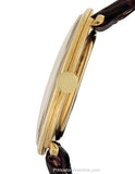 Pre-Owned 34mm Gubelin 18K Gold Dress Watch - Gold Tone Dial - Leather Strap