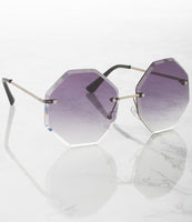 Rimless Hexagonal Sunglasses