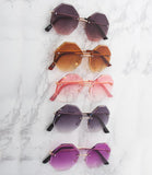 Rimless Hexagonal Sunglasses