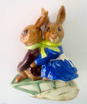 Royal Doulton Bunnykins Figurine Billie And Buntie Sleighride DB4