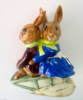 Royal Doulton Bunnykins Figurine Billie And Buntie Sleighride DB4